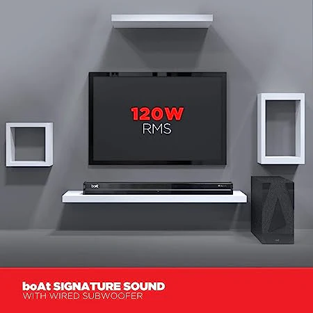 boAt Aavante Bar 1700D | 120W Home Theatre Experience with 2.1 Sound Bar with Subwoofer, Smart Integrated Controls, BT, Aux - Image 5