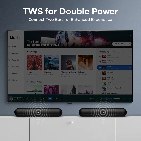 boAt Aavante Bar 480 | Bluetooth Soundbar with 10W RMS Signature Sound, 2.0 Channel with 7 Hours Playback, TWS Feature - Image 5