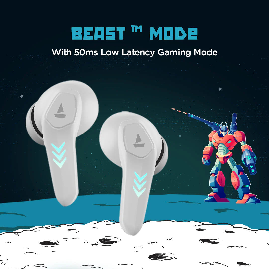 boAt Airdopes 190 | Wireless Earbuds with 40 Hours of Playtime, Beast Mode, RGB Lights Featuring ENx™ tech - Image 8