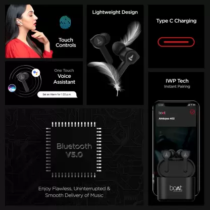 boAt Airdopes 402 | Wireless Earbuds with Powerful 10mm Drivers, ENx™️ Technology, ASAP Charge, 30Hours of Playback Time - Image 4