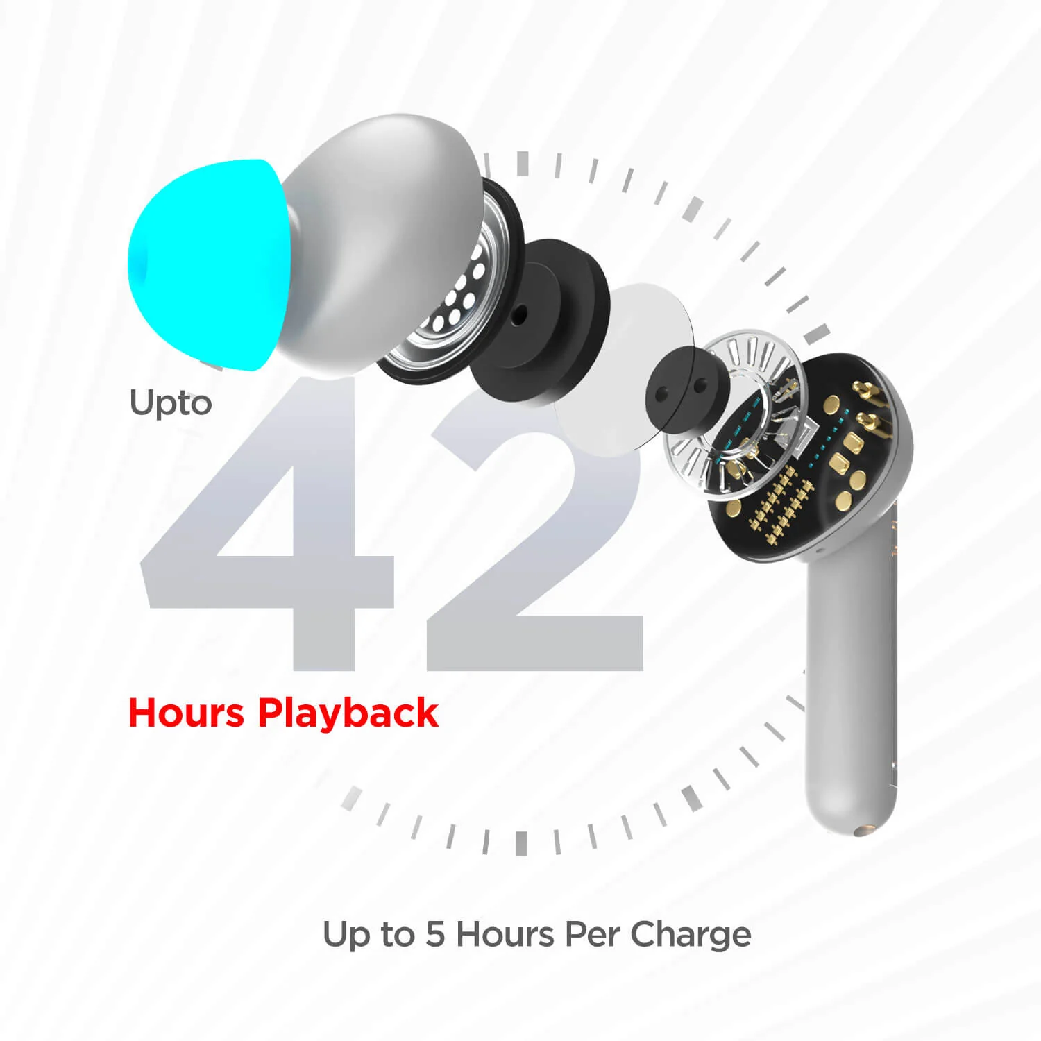 boAt Airdopes 148 | Wireless Earbuds with 8mm Drivers, IWP & ENxTM Technology, ASAP Fast Charge, Upto 42 hours Playback, IPX4 Sweat & Water Resistance - Image 8