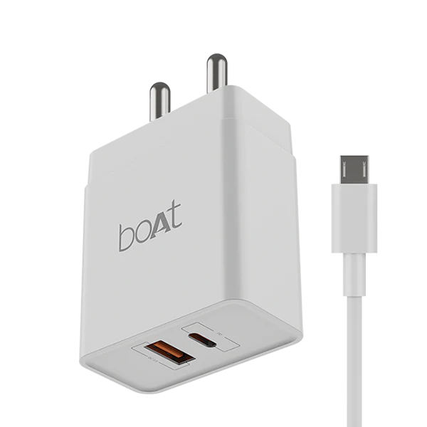 boAt 18W Dual QC-PD Charger with Micro USB cable