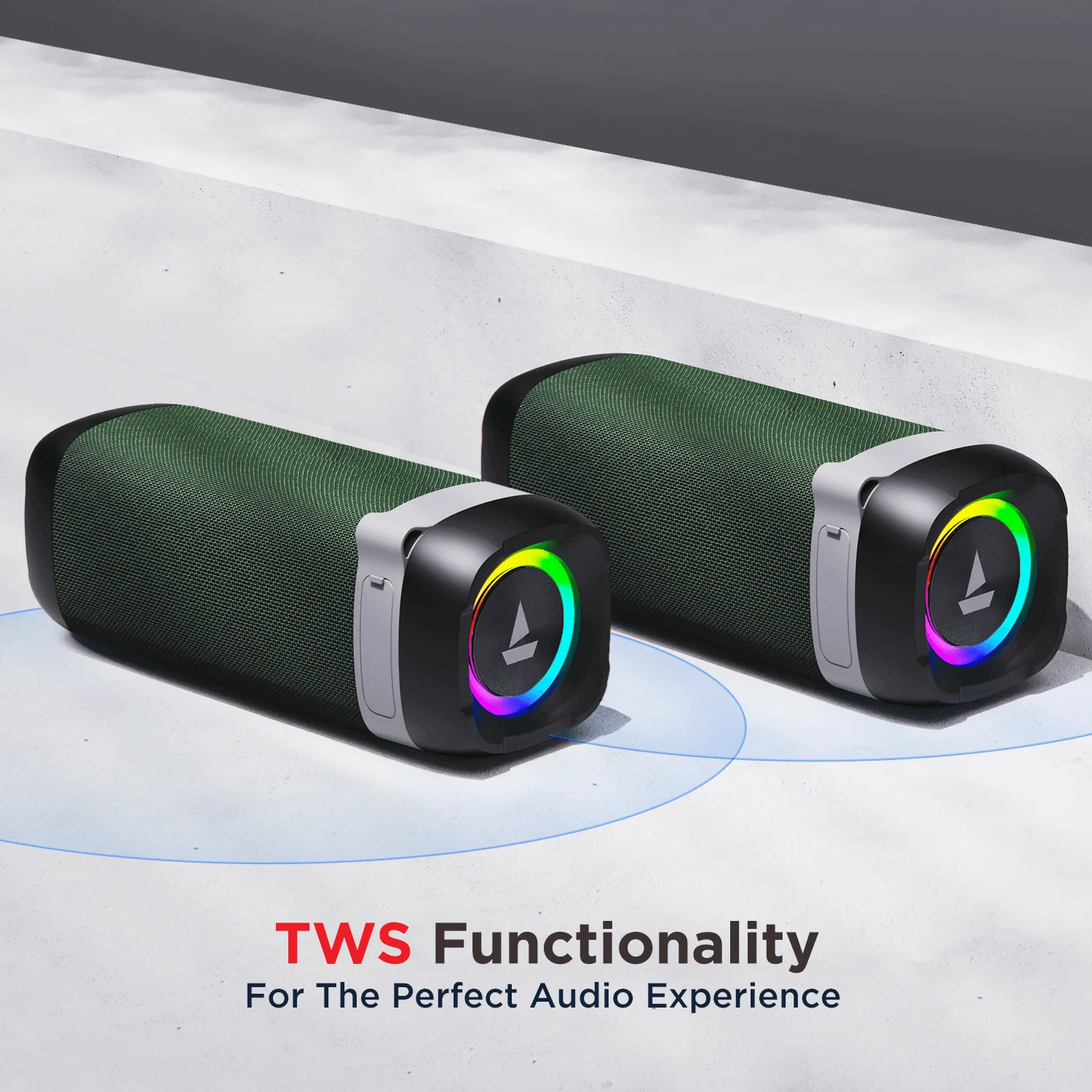 Stone 500 | Portable Bluetooth Speaker with 10W RMS Stereo Sound, RGB Lights, Bluetooth v5.0, AUX, USB & FM mode - Image 8