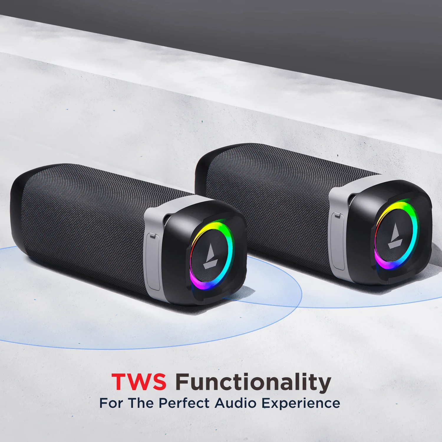Stone 500 | Portable Bluetooth Speaker with 10W RMS Stereo Sound, RGB Lights, Bluetooth v5.0, AUX, USB & FM mode - Image 9
