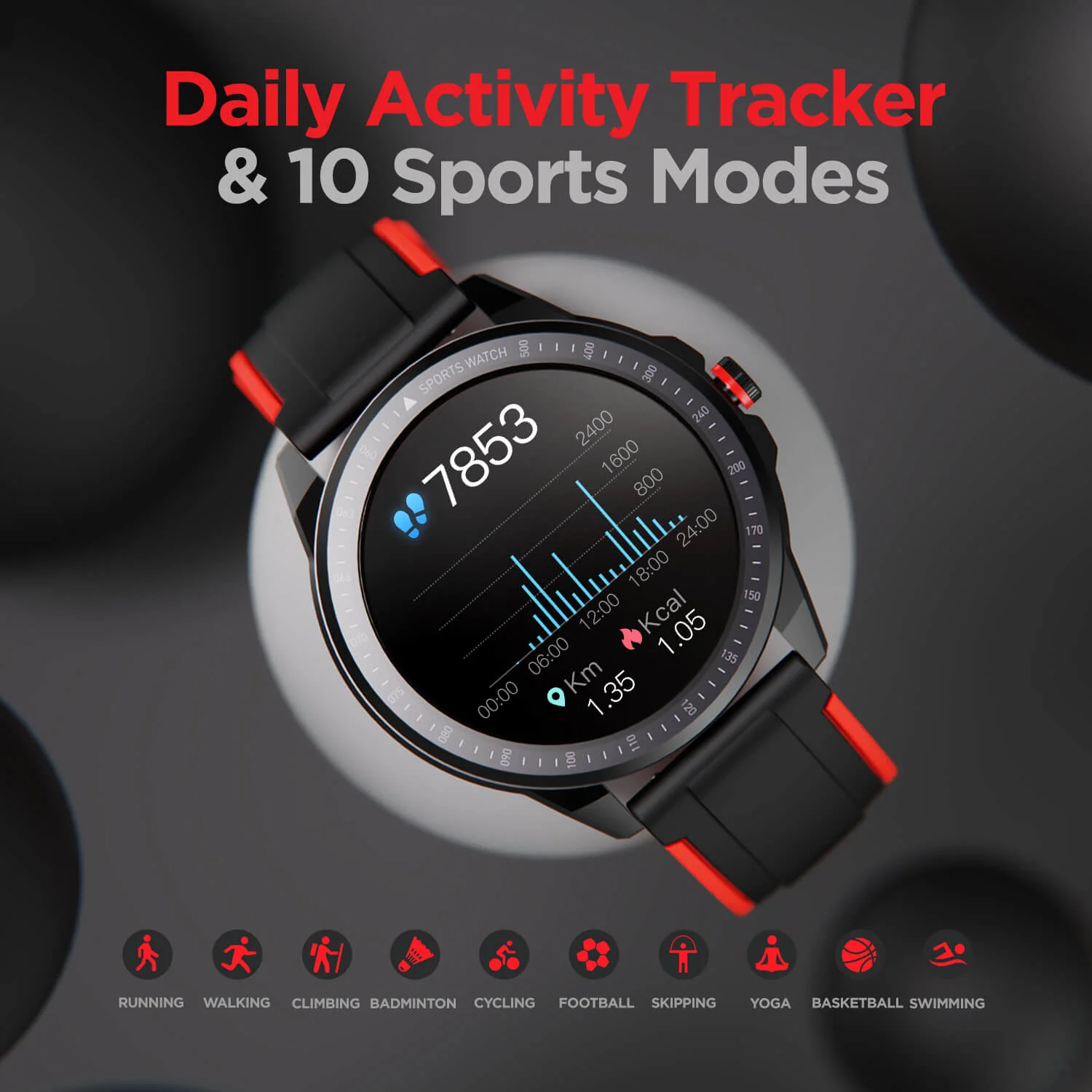 boAt Watch Flash | Round Dial Smart Watch with a 33mm Full Touch LCD Display, 10 Active Sports Mode, IP68 sweat and Water Resistant - Image 14
