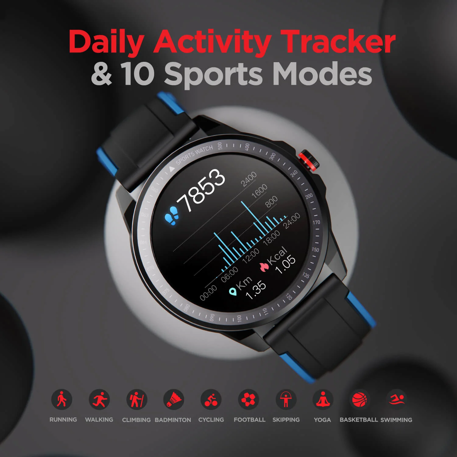 boAt Watch Flash | Round Dial Smart Watch with a 33mm Full Touch LCD Display, 10 Active Sports Mode, IP68 sweat and Water Resistant - Image 7