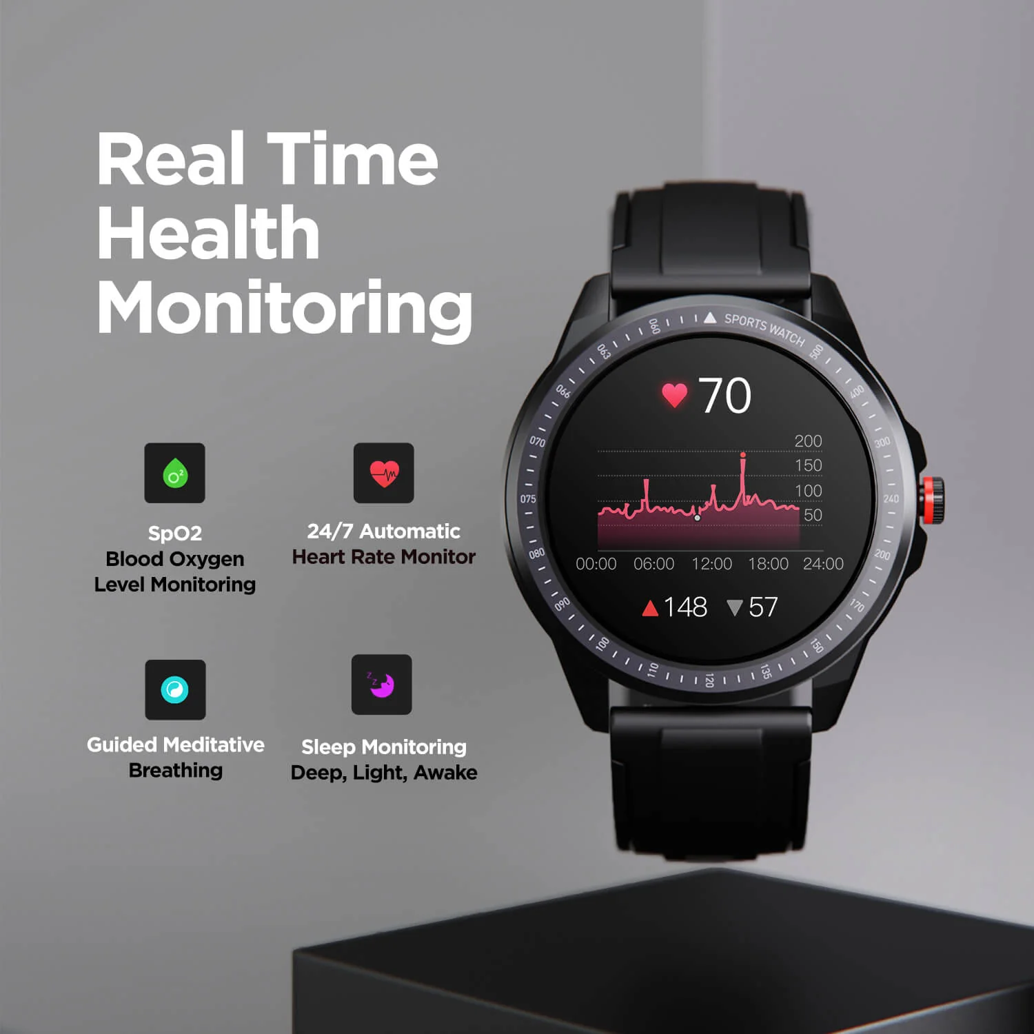 boAt Watch Flash | Round Dial Smart Watch with a 33mm Full Touch LCD Display, 10 Active Sports Mode, IP68 sweat and Water Resistant - Image 8