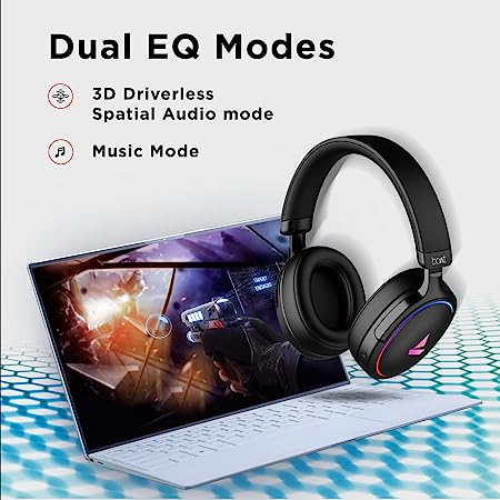 boAt Immortal 300 | Headphone with 50mm drivers, 3D driverless spatial audio & ENx™ technology, Dual EQ modes and RGB lights - Image 5