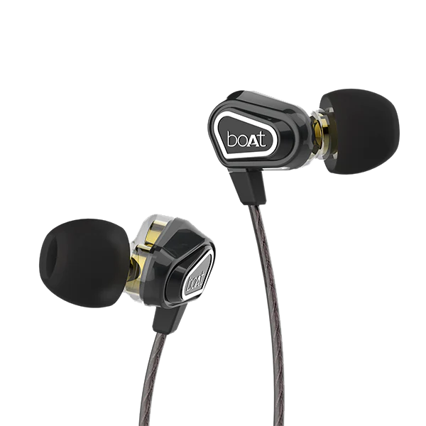 boAt Nirvanaa DUO | Stylish Hawk-Inspired Design Wired Earphones with 10mm Dynamic Dual Driver, Super Extra Bass