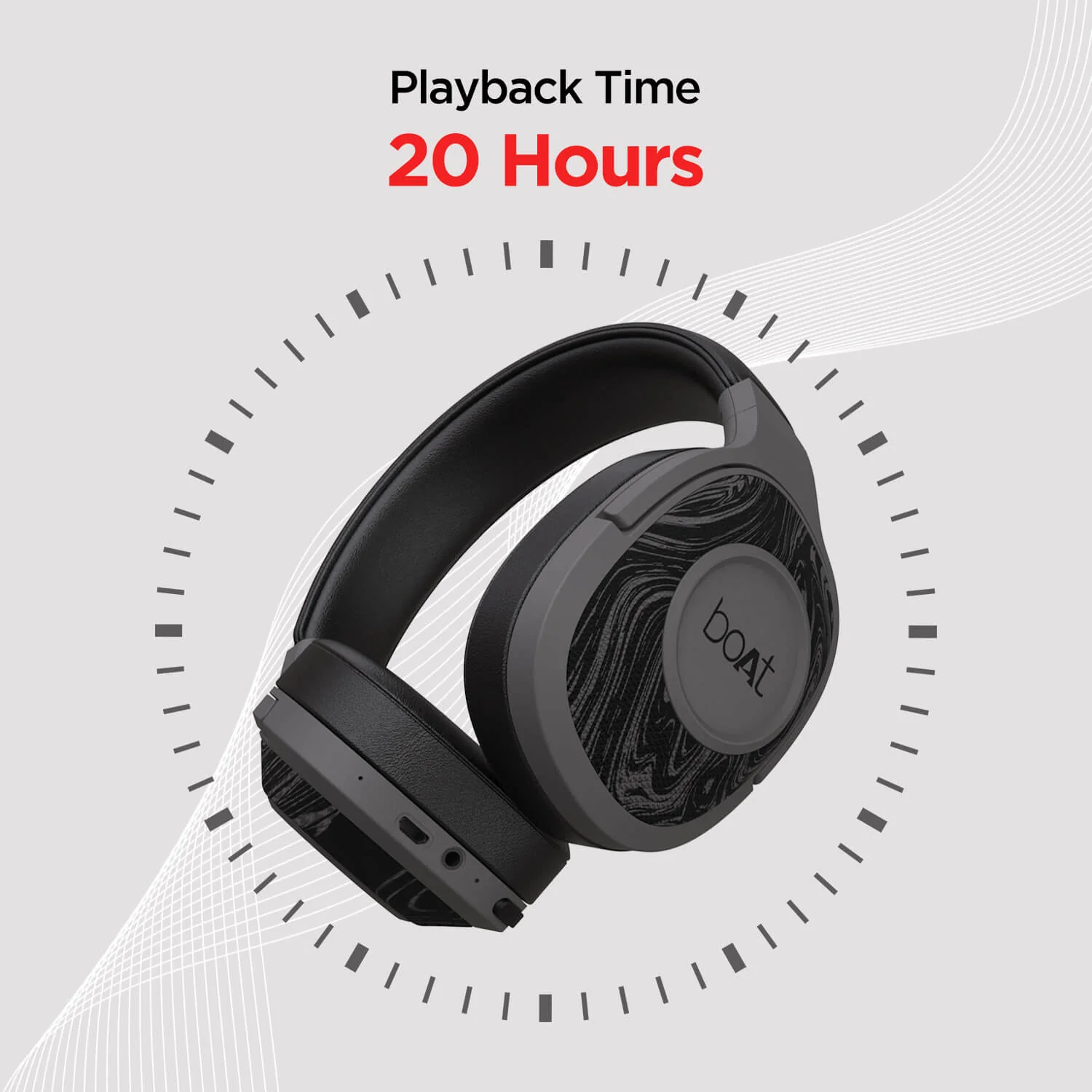 boAt Rockerz 550 | Over Ear Bluetooth Headphones with Upto 20H Playback, 50mm Dynamic Driver, 500mAh Battery - Image 10