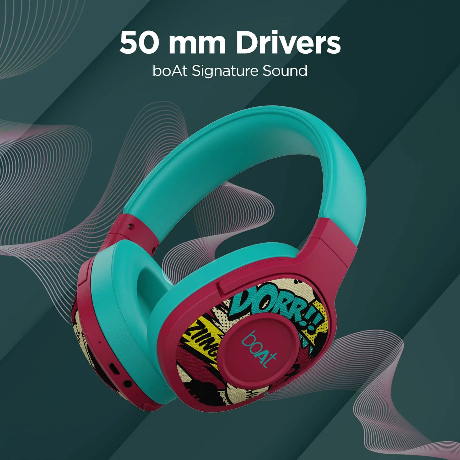 boAt Rockerz 550 | Over Ear Bluetooth Headphones with Upto 20H Playback, 50mm Dynamic Driver, 500mAh Battery - Image 14