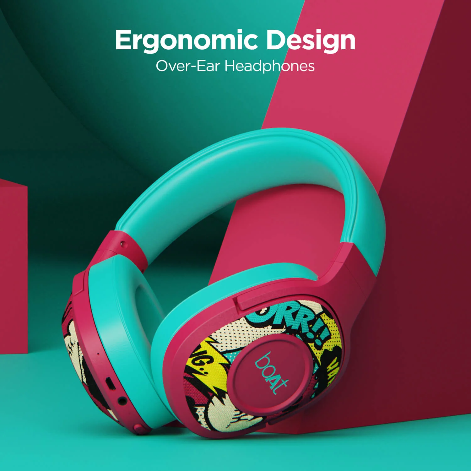 boAt Rockerz 550 | Over Ear Bluetooth Headphones with Upto 20H Playback, 50mm Dynamic Driver, 500mAh Battery - Image 8