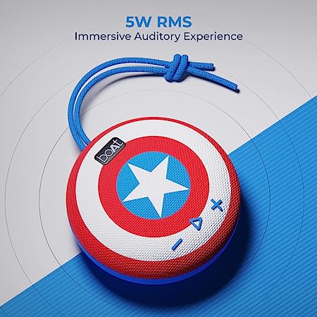 boAt Stone 190 Captain America Marvel Edition | Portable Bluetooth Speaker with 5W RMS Sound, 4 Hours Playback, Bluetooth v5.0 - Image 4