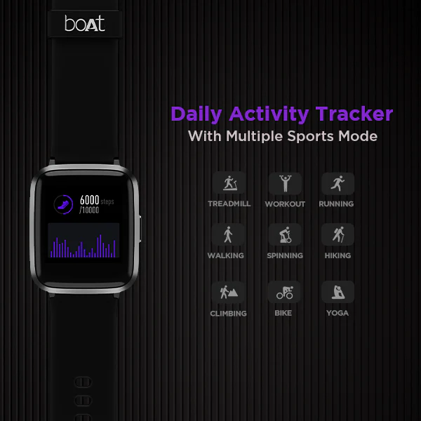 boAt Watch Storm Black Panther Marvel Edition | Smart Watch with 1.3" (3.3 cm) Full Touch Curved Display, Health Monitoring, Daily Activity Tracker - Image 3