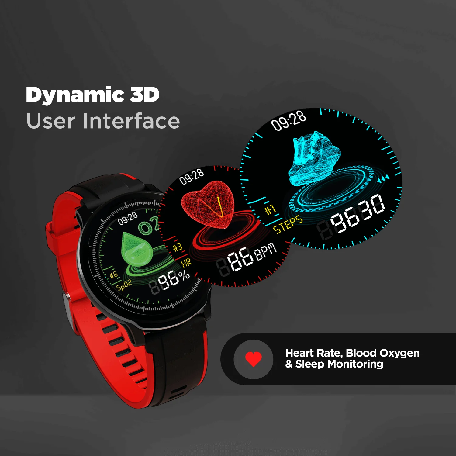 boAt Watch‌ Delta | Premium Smart Watch with 1.3" Full-Touch LCD Round Display, 3D hologram User Interface, 300+ Watch Faces - Image 7