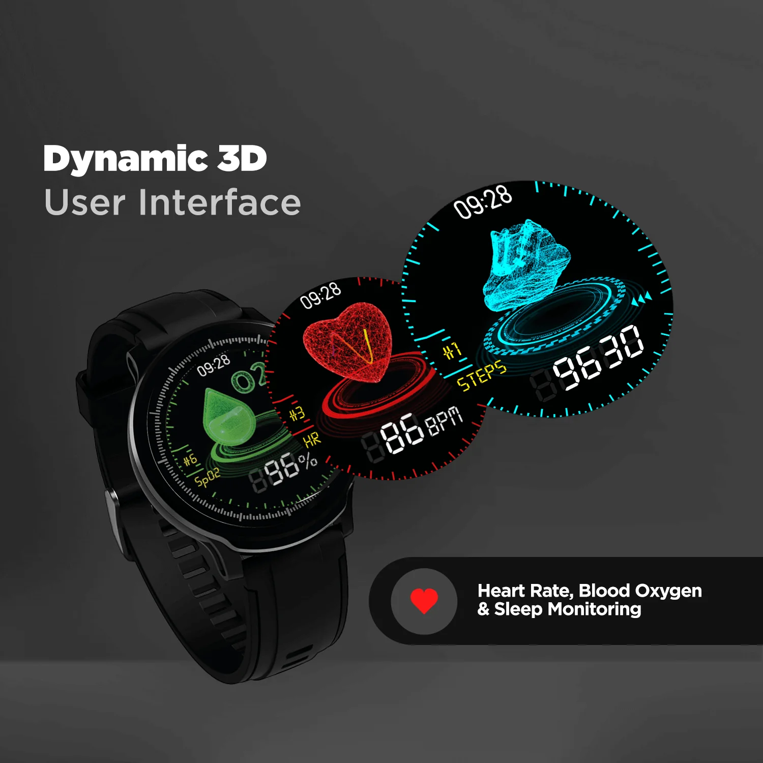 boAt Watch‌ Delta | Premium Smart Watch with 1.3" Full-Touch LCD Round Display, 3D hologram User Interface, 300+ Watch Faces - Image 9