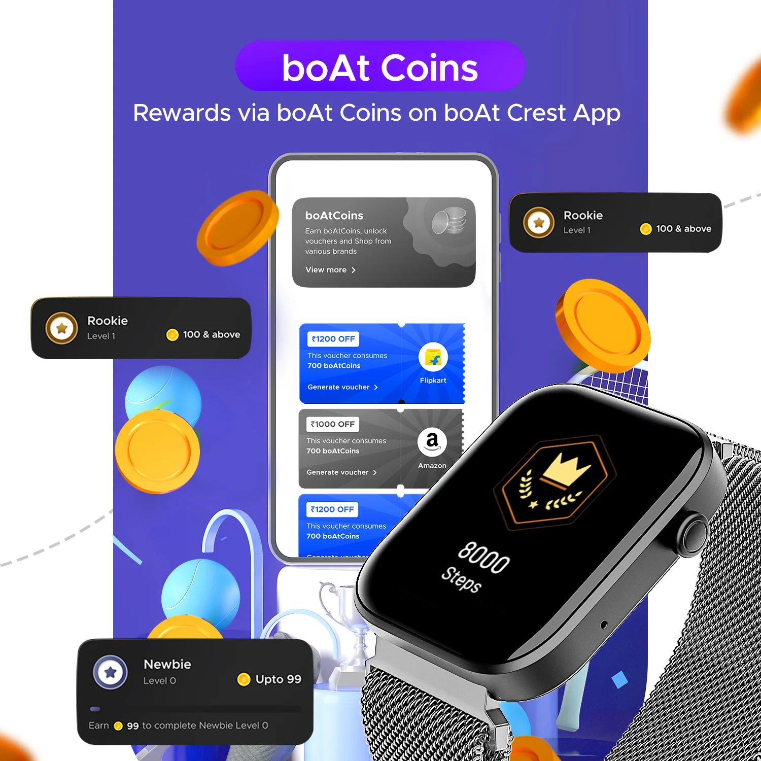 boAt Wave Call 2 | Smartwatch with Bluetooth Calling, 1.83" (4.64cm) HD Display, 700+ Active Modes, 1000+ Watch Faces, Crest OS+ - Image 12